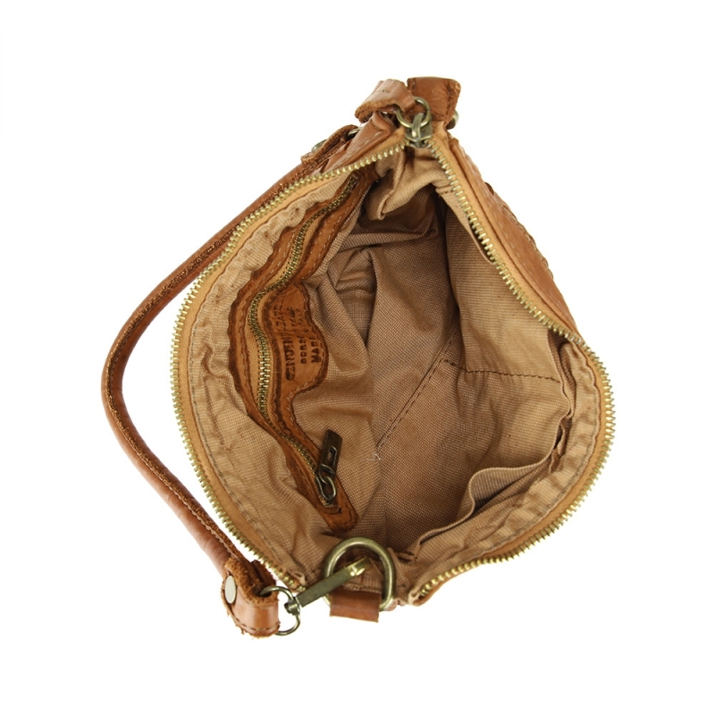 Pochette sac en éponge avec anse cuir amovible