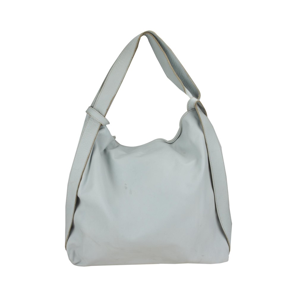 de Martino Soft Leather Shoulder Bag with Large Outside Pocket