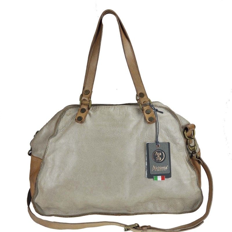 Bags  Italian Leather Crossbody Bag Dark Taupe Adjustable Strap