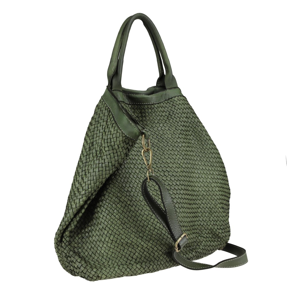 Large handbag in woven leather