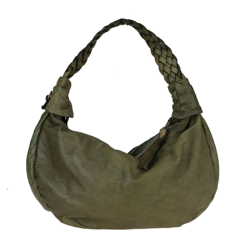 Tasche aus gewebtem Leder mit geflochtenen Griffen