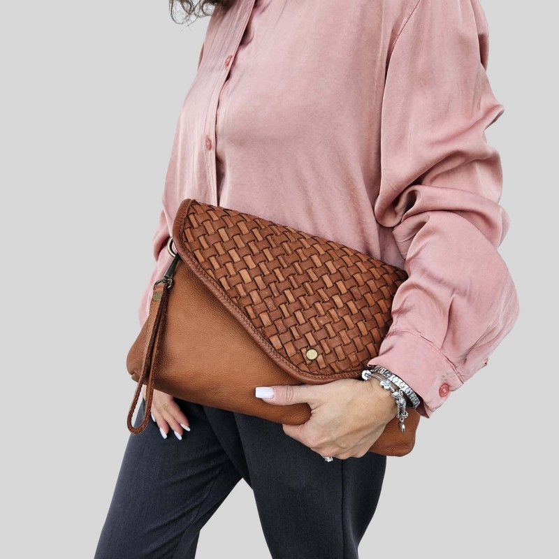 Cross-Body en cuir effet vintage