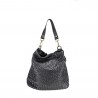 Bucket bag in woven leather