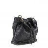 Bucket bag in woven leather