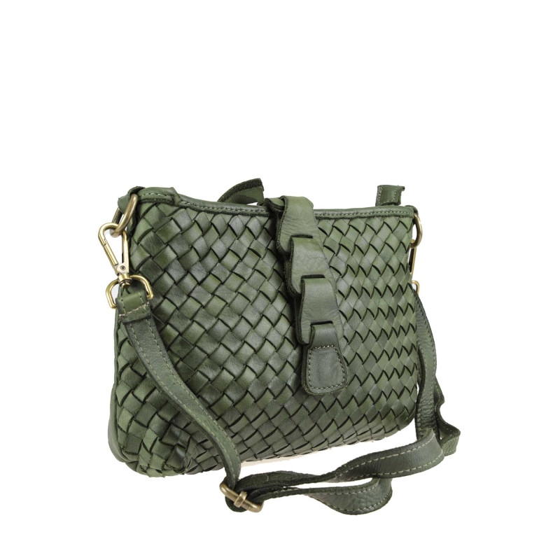 Borsa Crossbody in pelle intrecciata