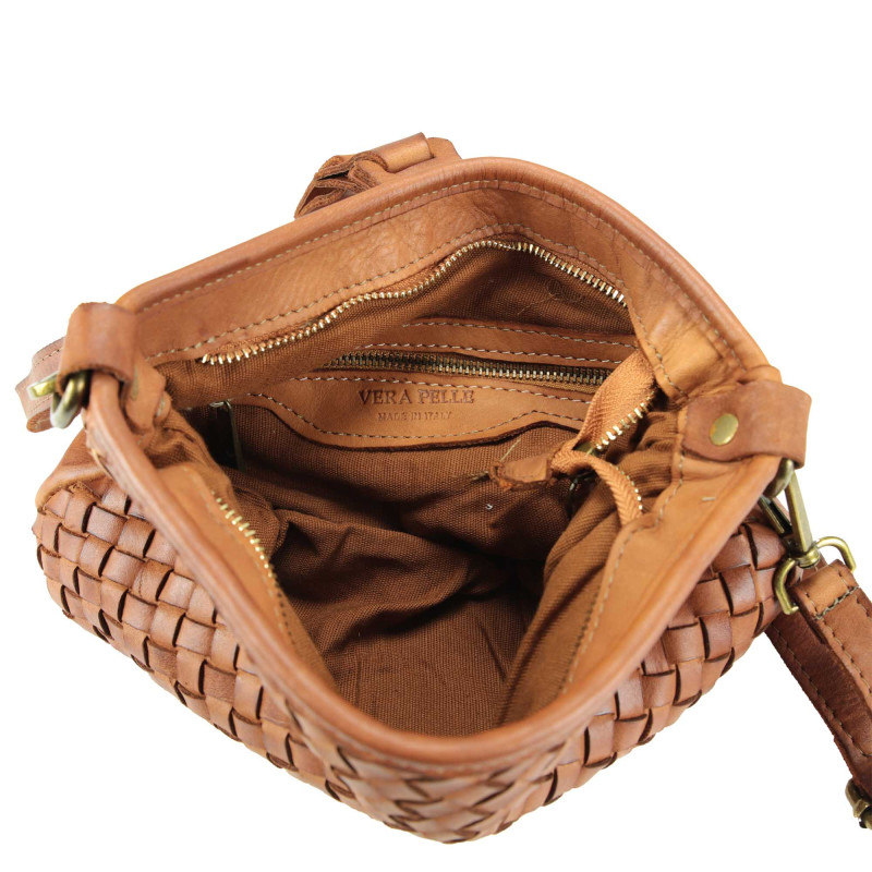 Borsa Crossbody in pelle intrecciata