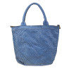 Handbag in woven leather with removable shoulder strap