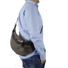 Shoulder bag-Leather bum bag with studs
