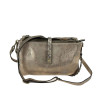 Cross body in laminated leather with worn effect
