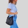 Geflochtene Lederhandtasche mit abnehmbarem Griff