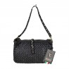 Small woven leather bag with 3 compartments