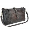 Small woven leather bag with 3 compartments