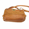 Small woven leather bowling bag with shoulder strap