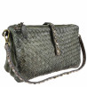 Small woven leather bag with 3 compartments