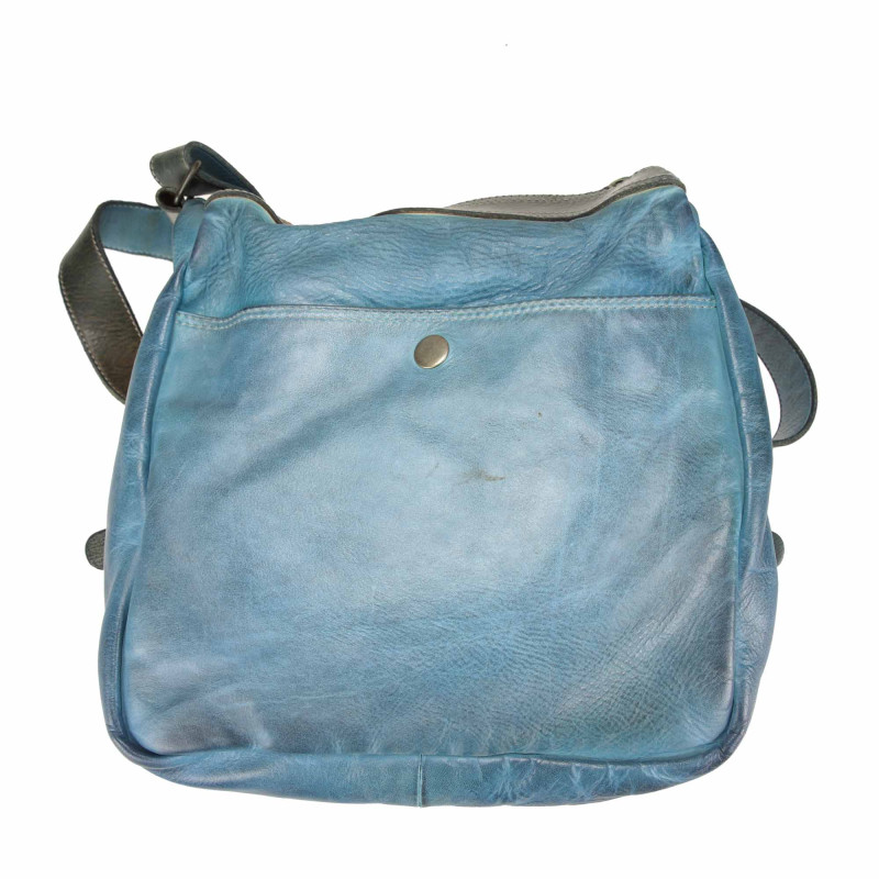 Messenger shoulder bag in hand-buffed leather
