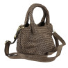 Small trunk bag in vintage-effect woven leather