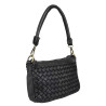 Cross-body bag in woven leather with handle