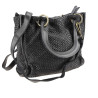 Small woven leather bag in vintage effect