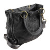 Small woven leather bag in vintage effect