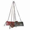 Hand-buffered leather clutch bag with shoulder strap