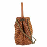 Woven handbag with chain shoulder strap