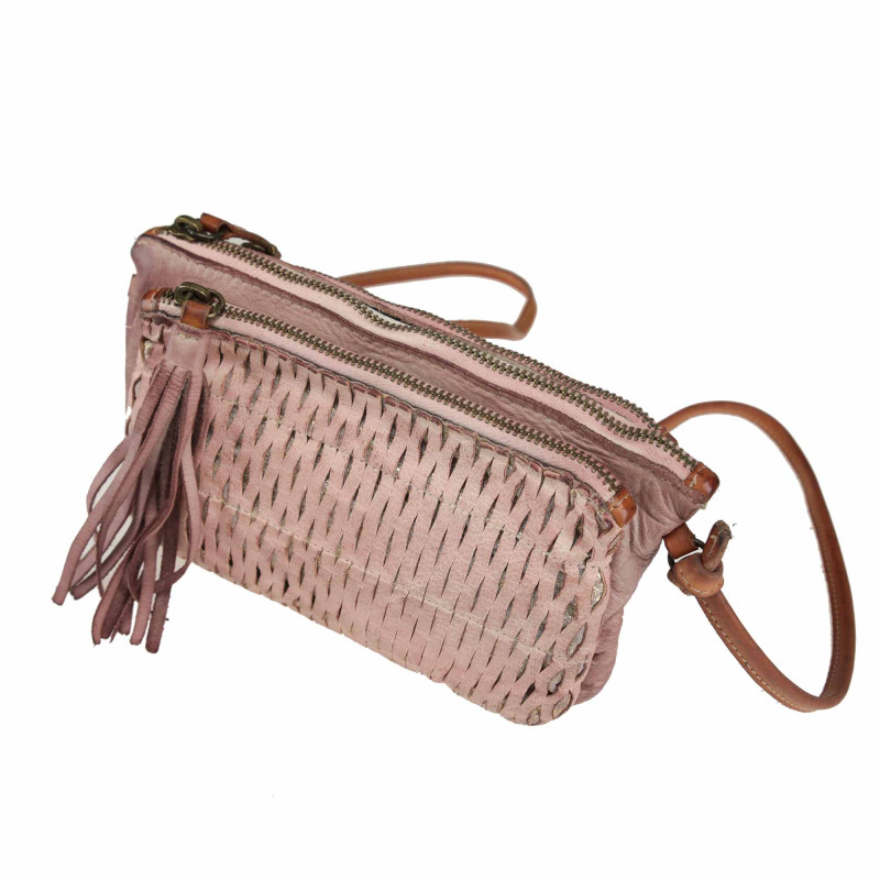 Cross body in hand-buffered leather