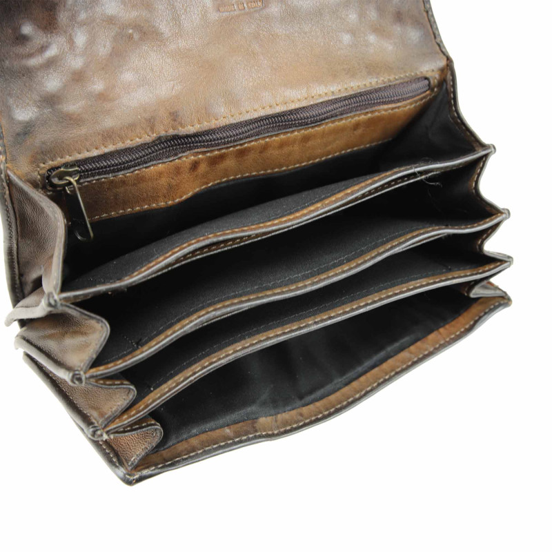 Hand-buffered leather wallet