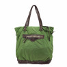 Borsa shopping in pelle e tessuto nylon