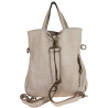 Leather backpack convertible into shoulder bag