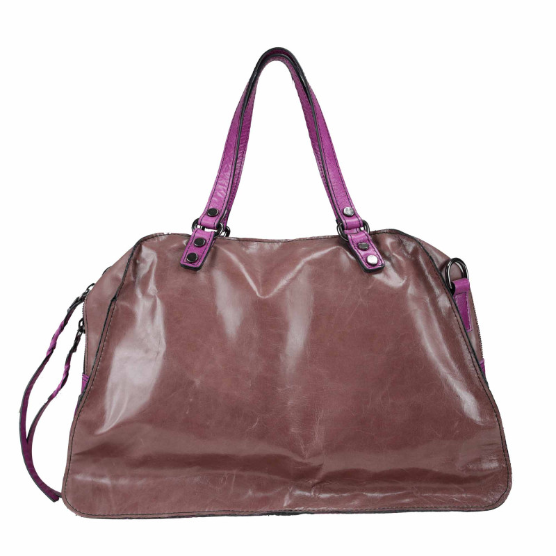 Bolso tote de piel con bandolera