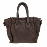 Woven leather handbag