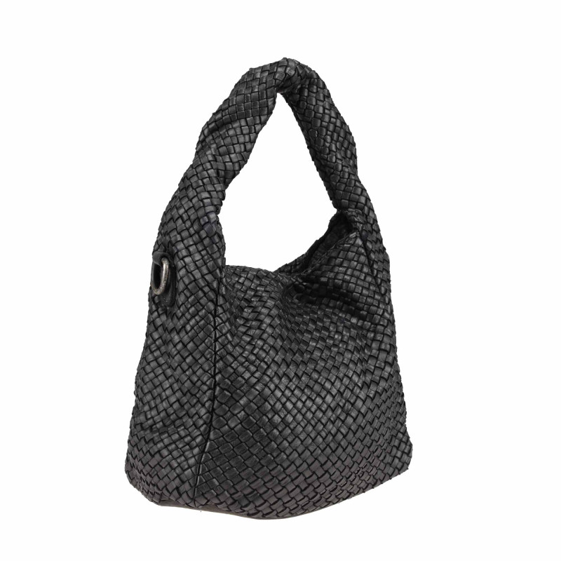 Bolso de piel tejida con bandolera