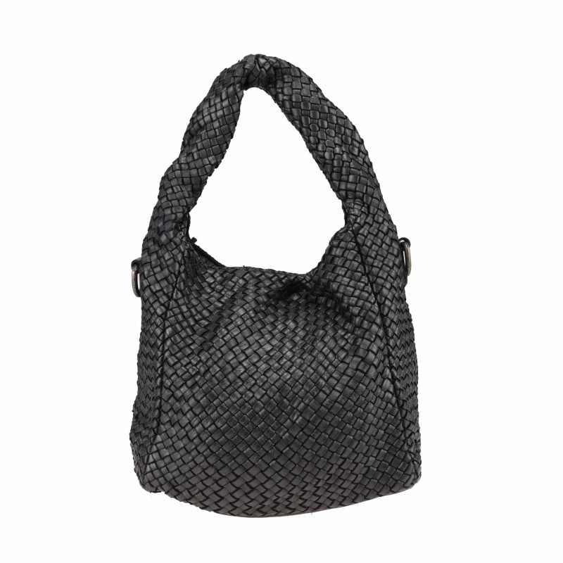 Bolso de piel tejida con bandolera