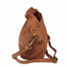 Woven leather bag with shoulder strap