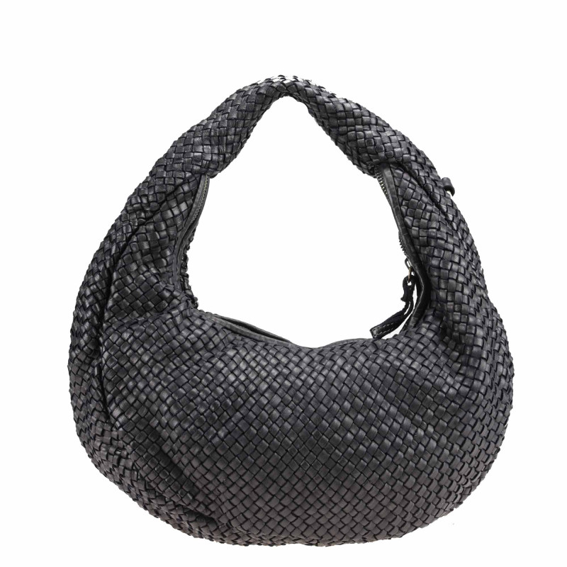 Bolso Luna de piel trenzada con bandolera