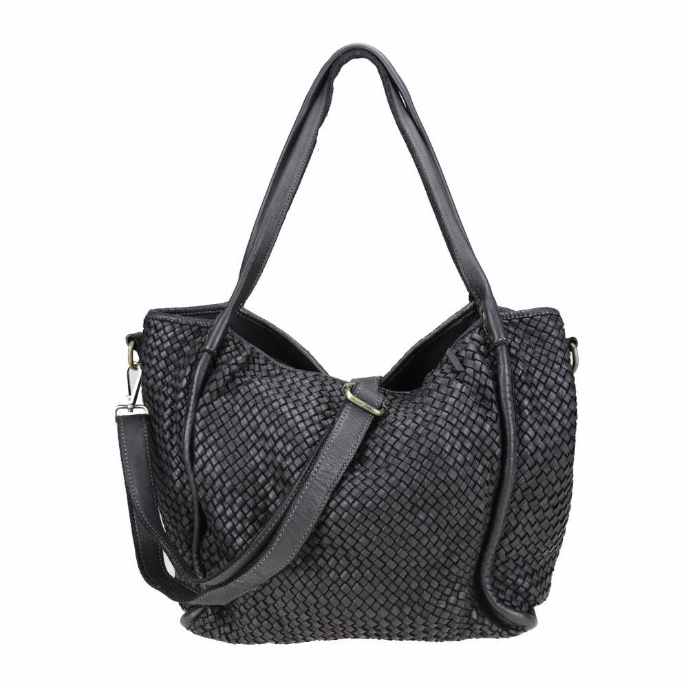 Bolso tote de piel tejida