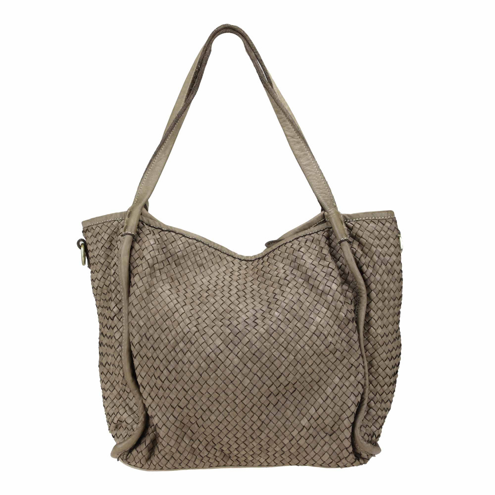 Bolso tote de piel tejida