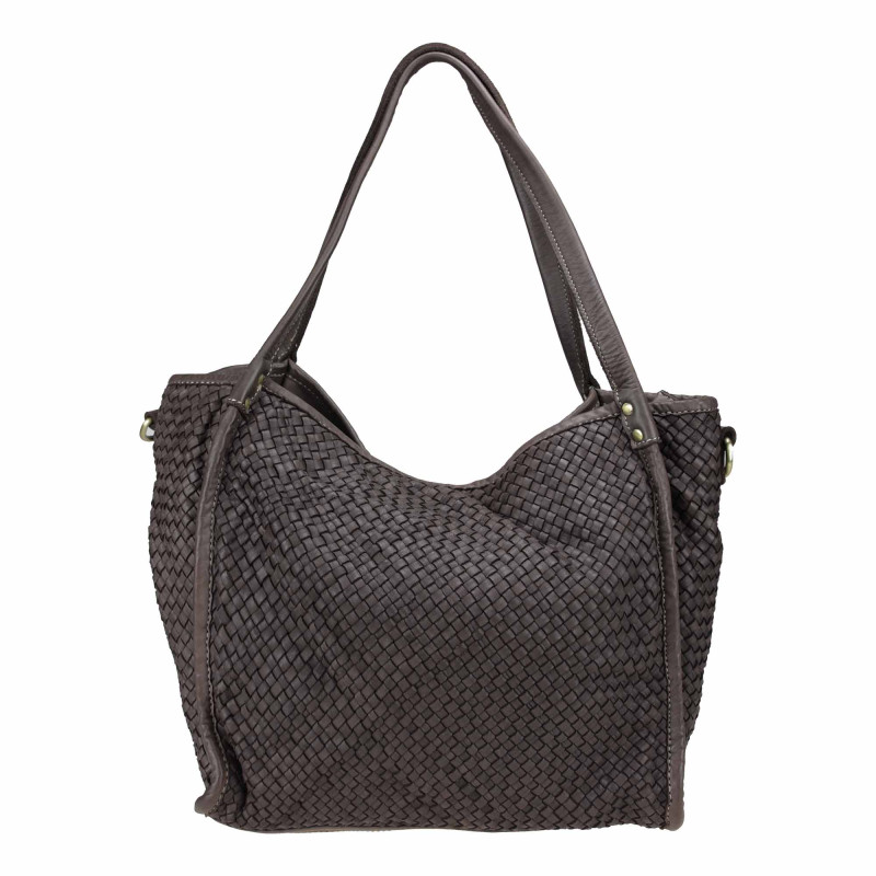 Bolso tote de piel tejida