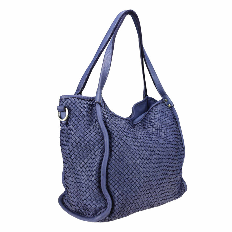 Bolso tote de piel tejida