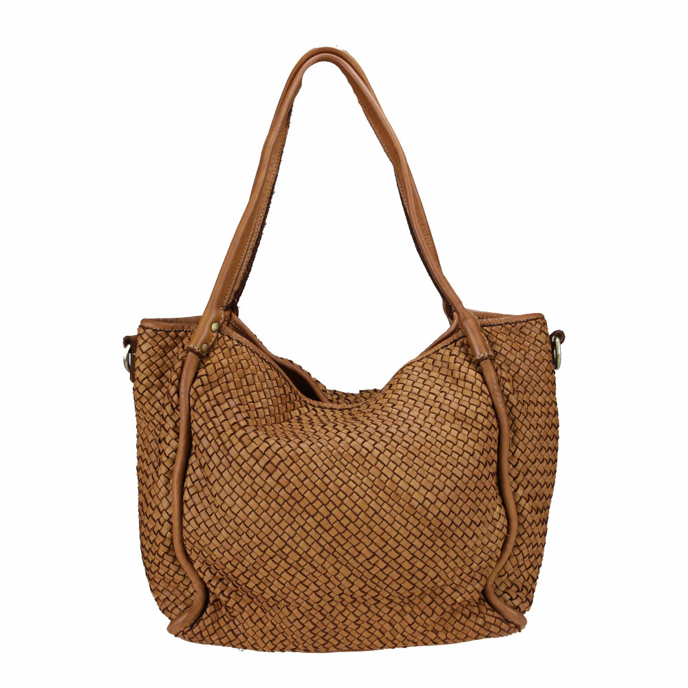 Bolso tote de piel tejida