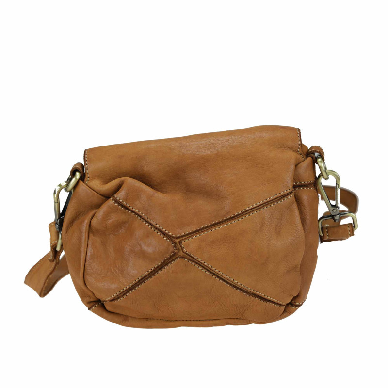 Sac bandoulière en cuir lisse avec bandoulière