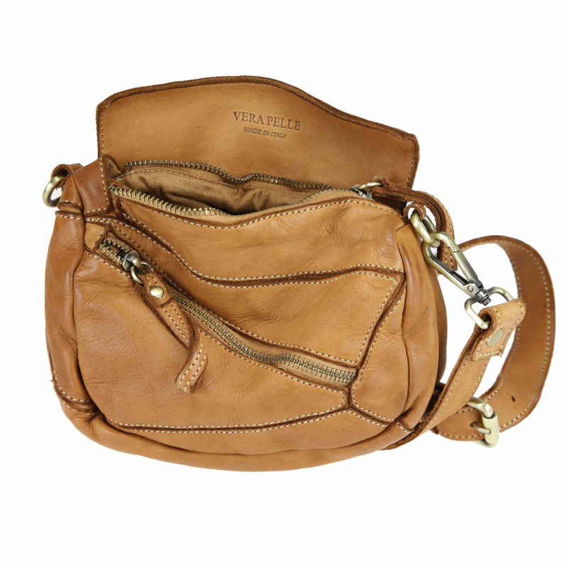 Cross-body in pelle liscia con tracolla