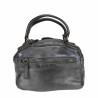 Boston bag in hand-buffered lasered leather