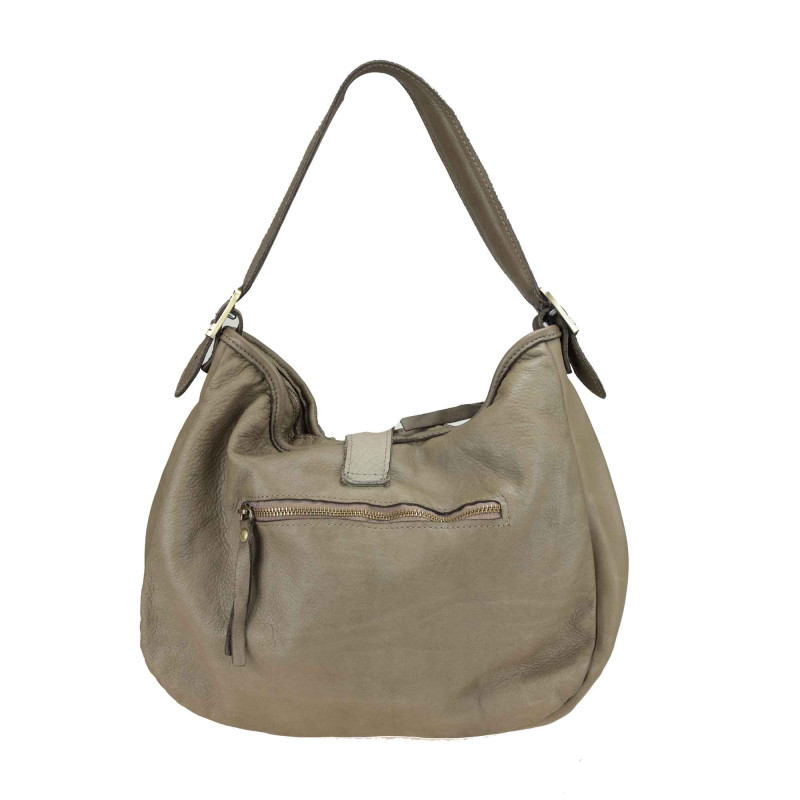 Bolso de piel tejida con hebilla