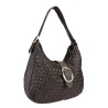 Woven leather bag with buckle