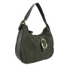 Woven leather bag with buckle