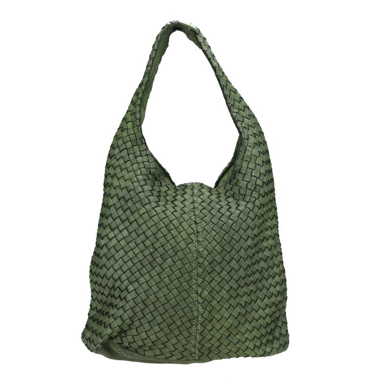 Sac bandoulière en cuir tressé souple