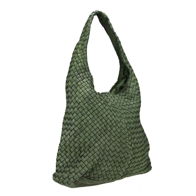 Sac bandoulière en cuir tressé souple