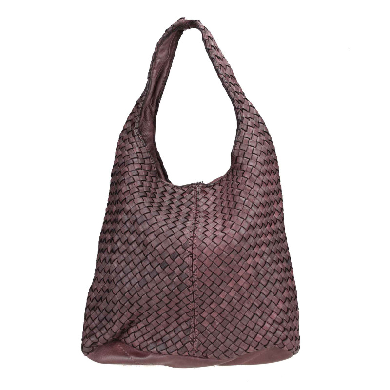 Bolso de hombro en suave piel tejida