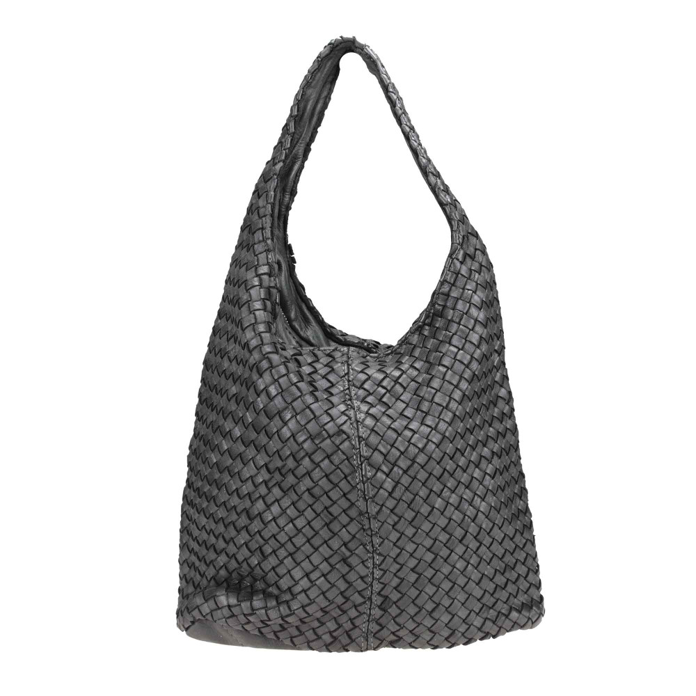 Soft woven leather shoulder bag